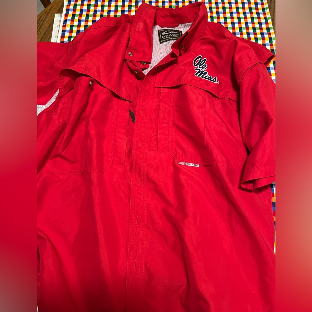 Drake Red Casual Button Down Shirt